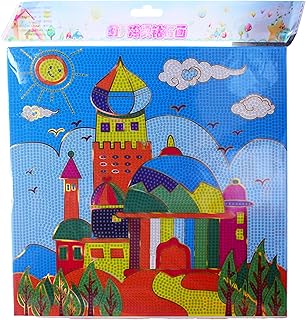 Castle Shape DIY Paint by Numbers Kit with Frame For 3 Years And Above - Multicolor