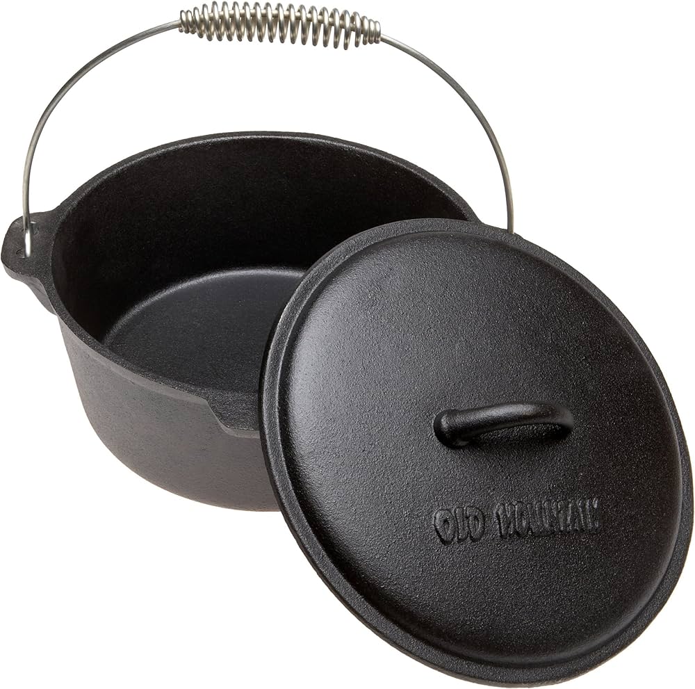 Amazon.com : Old Mountain 4.5 Quart Flat Bottom Dutch Oven