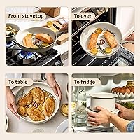 Vista 4 de T-fal Ingenio Essentials - Juego de utensilios de cocina con mango desmontable/extraíble de 11 piezas, granito titanio antiadherente, apto