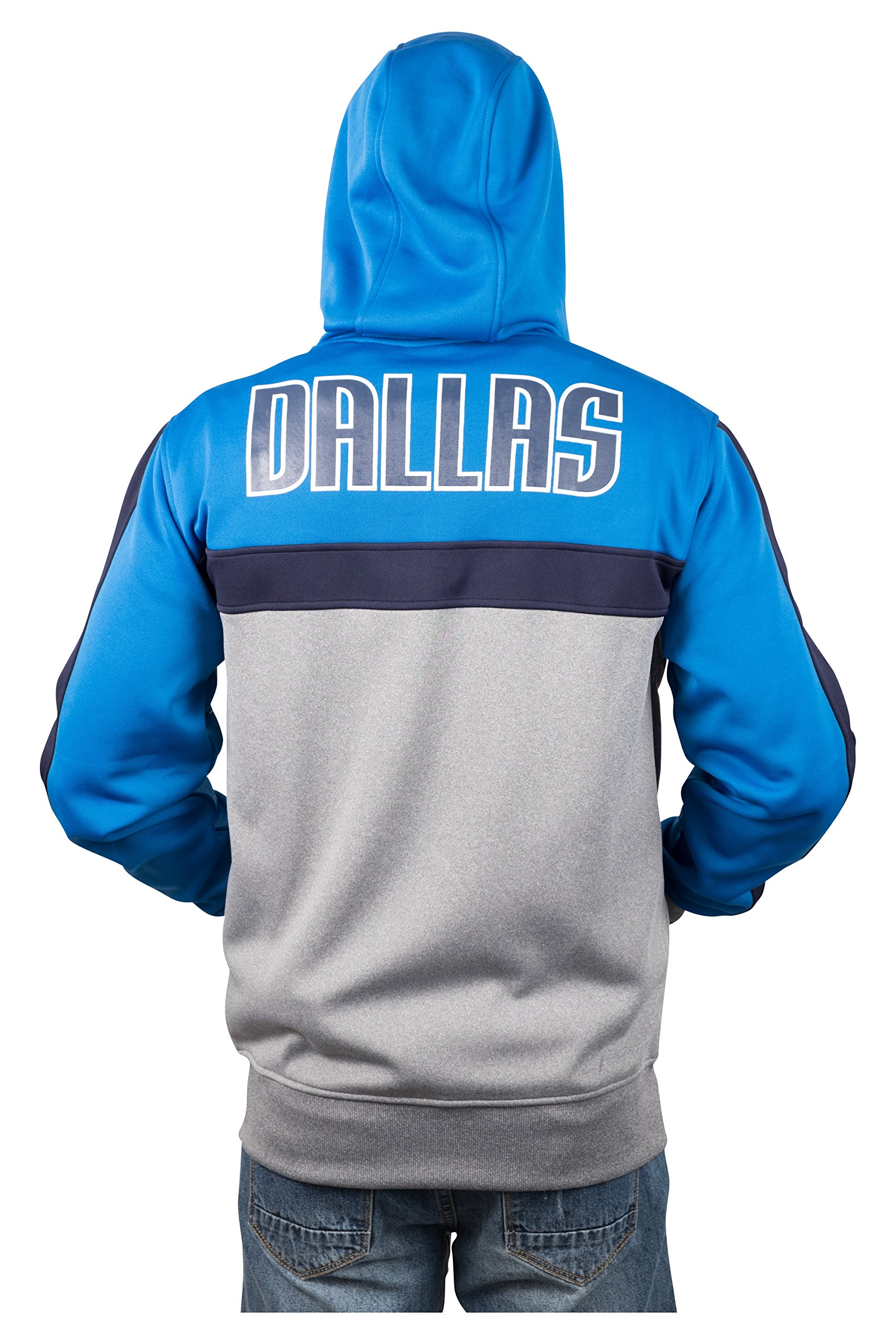 Ultra Game Herren Chevron Full Zip Hoodie NBA Back Cut, Herren, Mannschaftsfarbe, Kontrast, Reißverschluss, Kapuzenpulli (1er Pack)