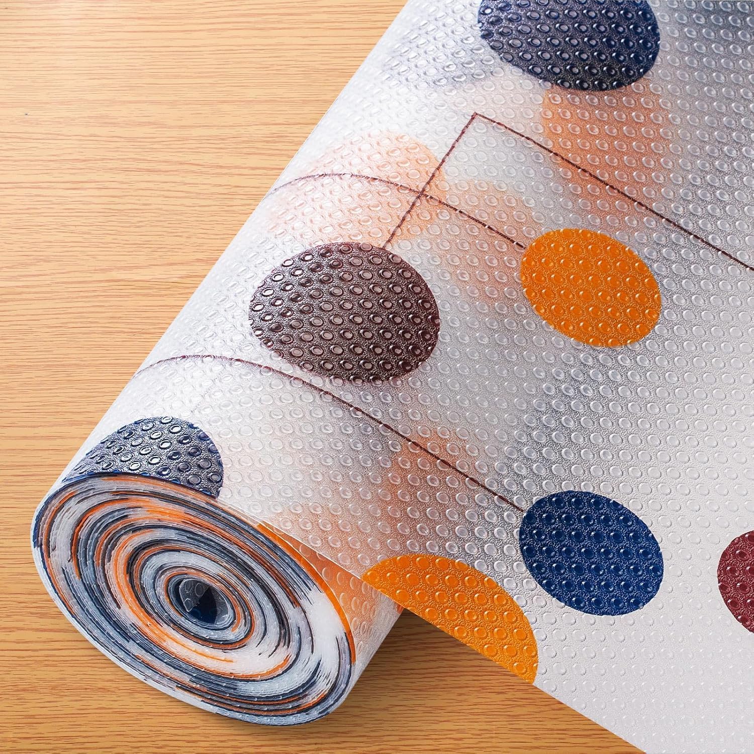 EVA Food Grade Washable Anti Slip Mat/Sheet for Fridge, Shelf Liner, Table, Kitchen Drawer mat (3 Meter) (Round)-image-24
