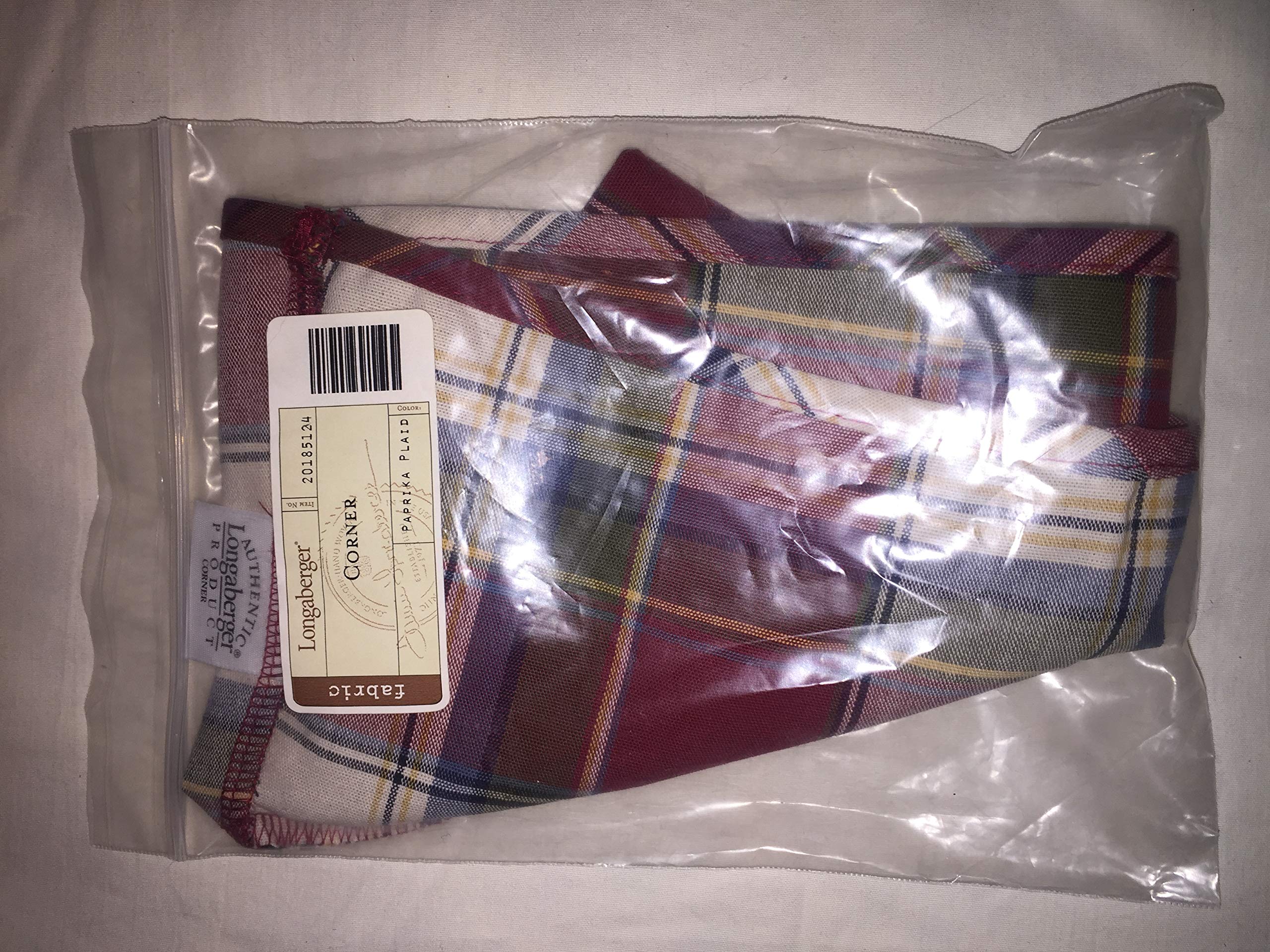 Longaberger Liner for Corner Basket in Paprika Plaid Fabric