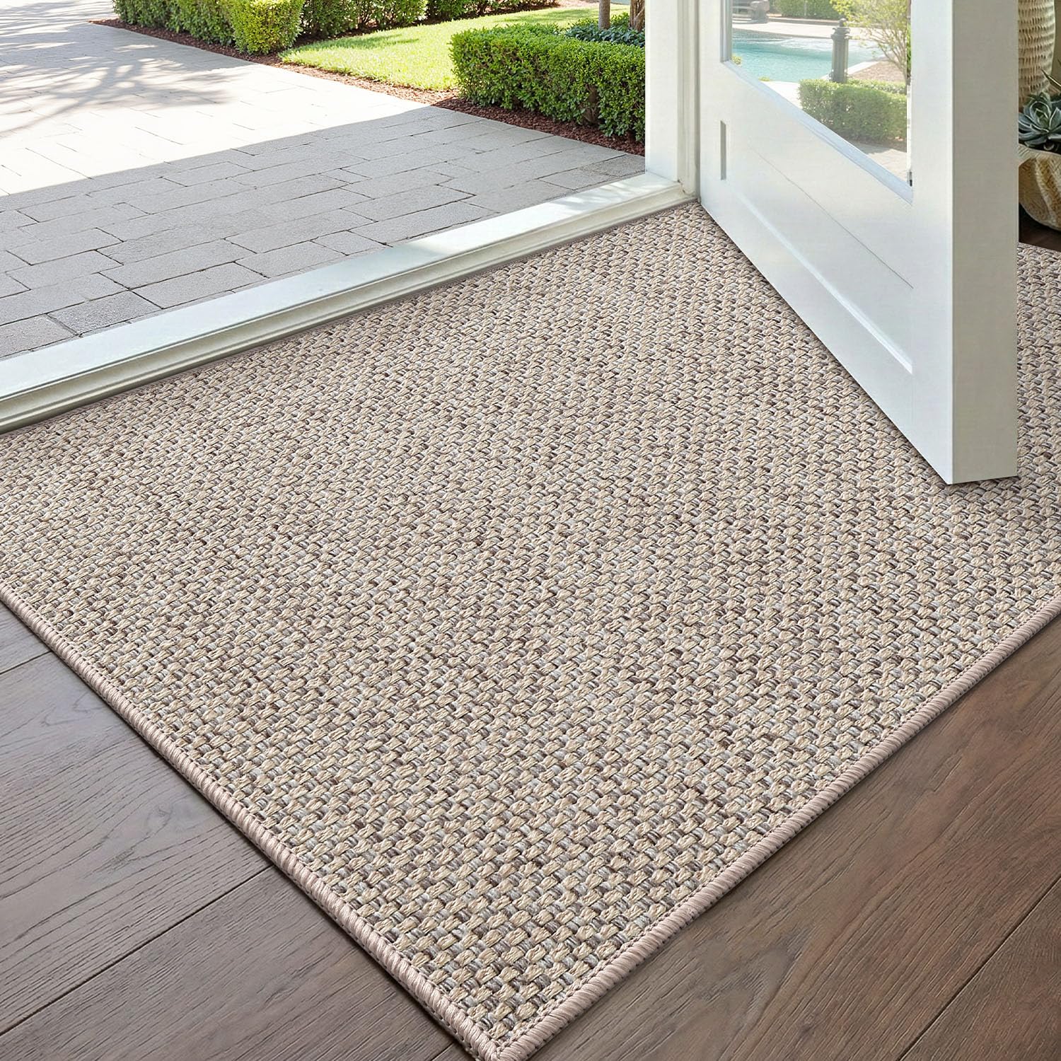 DEXI Ultra Thin Door Mat Indoor Entrance 24x36, Non Slip Rubber Backed Entryway Mats Dirt Trapper, Low Profile Front Doormat for Inside Entry, Patio,