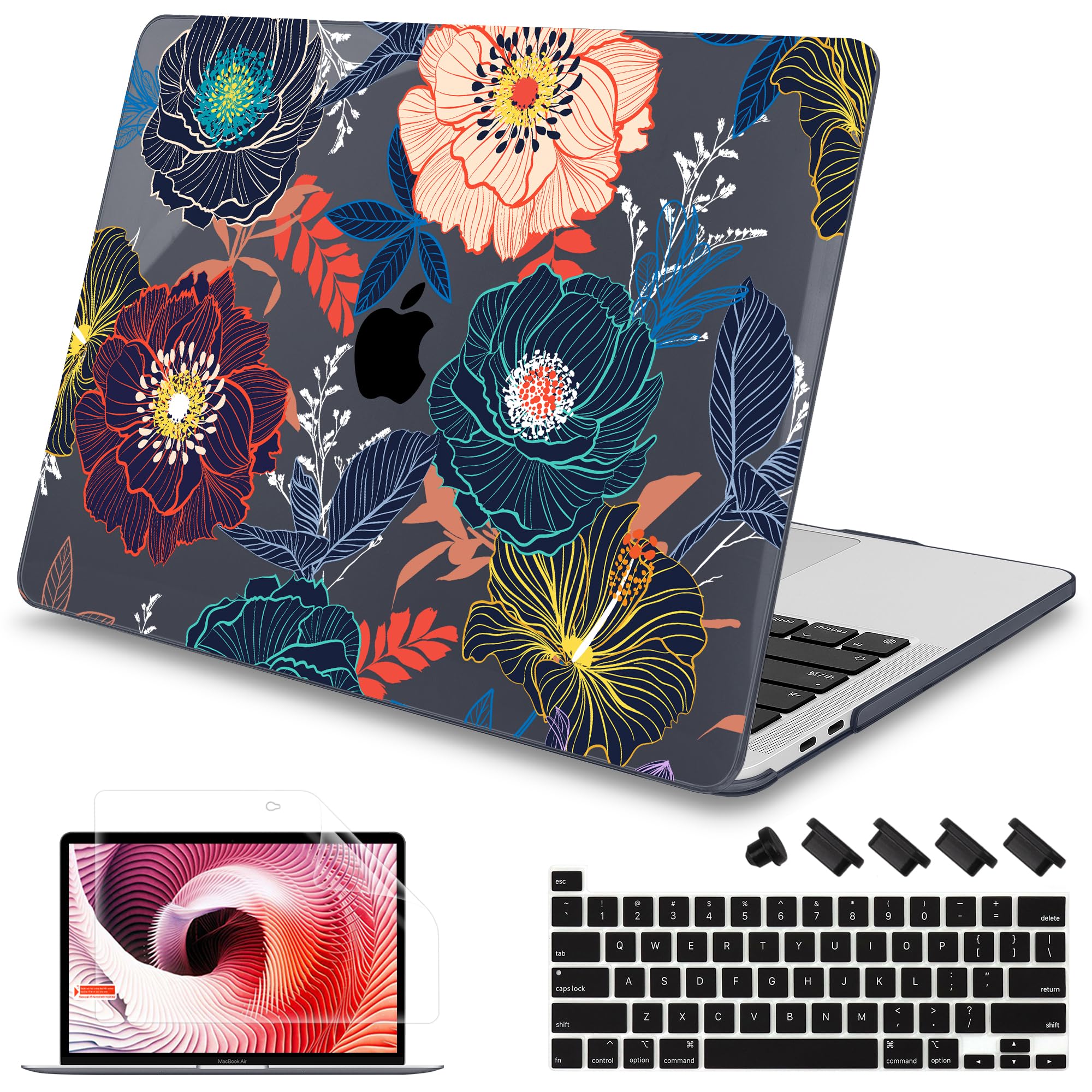 Mektron for MacBook Pro 16 inch A2141 Case 2020 2019 Release with Retina Display & Touch Bar & Touch ID, Plastic Hard Shell Cover Keyboard Skin Screen