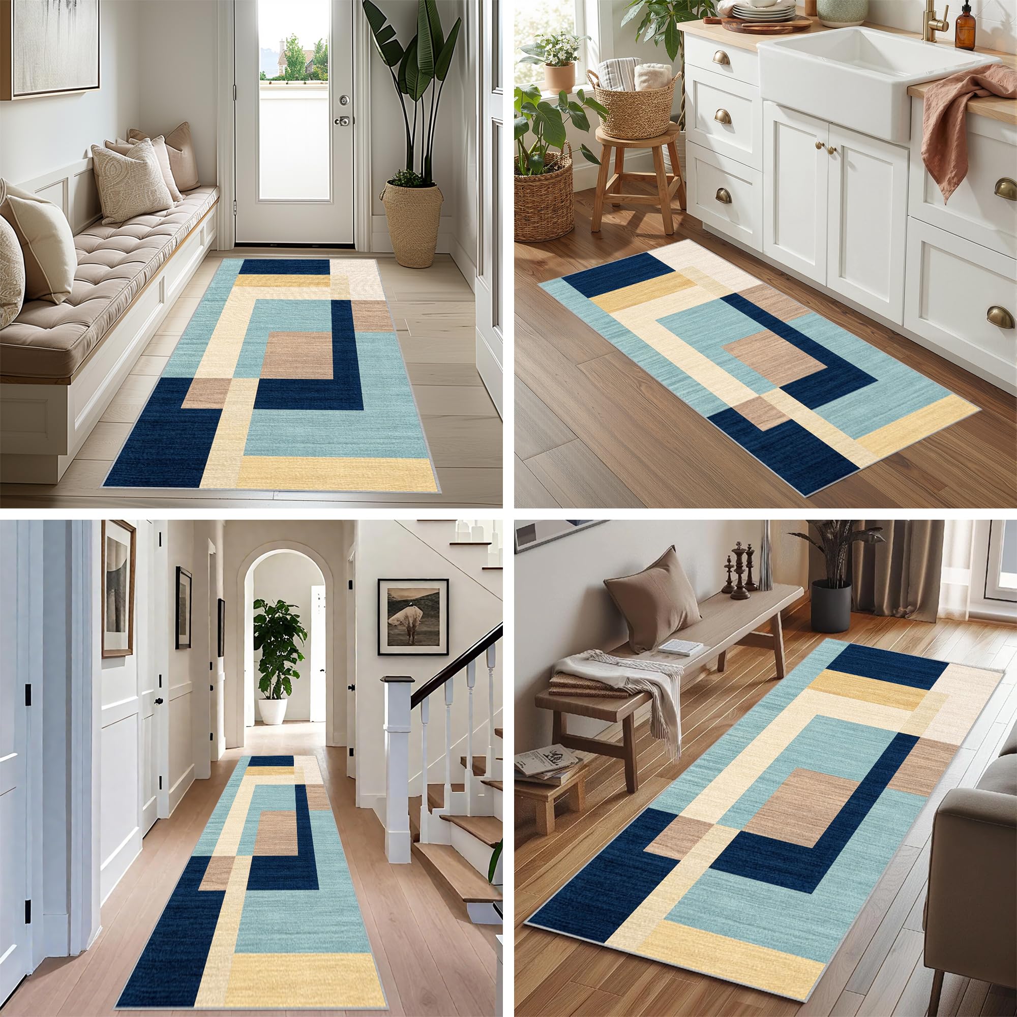 Dywan do korytarza antypoślizgowy długi dywan kuchnia 100 x 350 cm zmywalny dywan duży nowoczesny dywan na metry do wnętrz pokój sypialnia łatwa w pielęgnacji