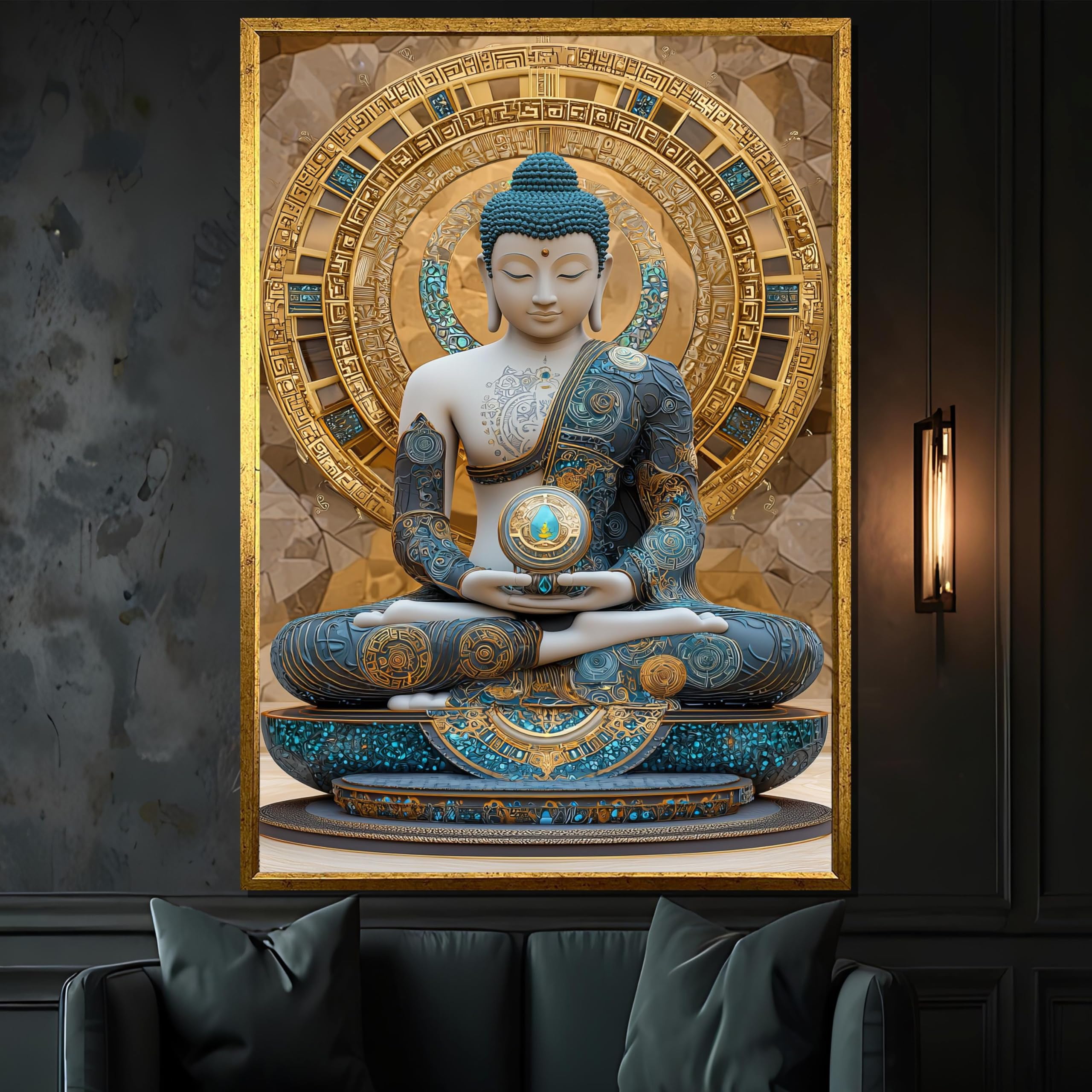 Tableau Bouddha sur toile décoration maison esprit zen 21x30 - 8