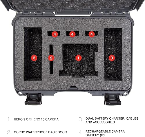 Miniatura 8 de Nanuk 909 Funda rígida impermeable con inserto de espuma para GoPro Hero 9 y 10 - Grafito (909-GOPH97)