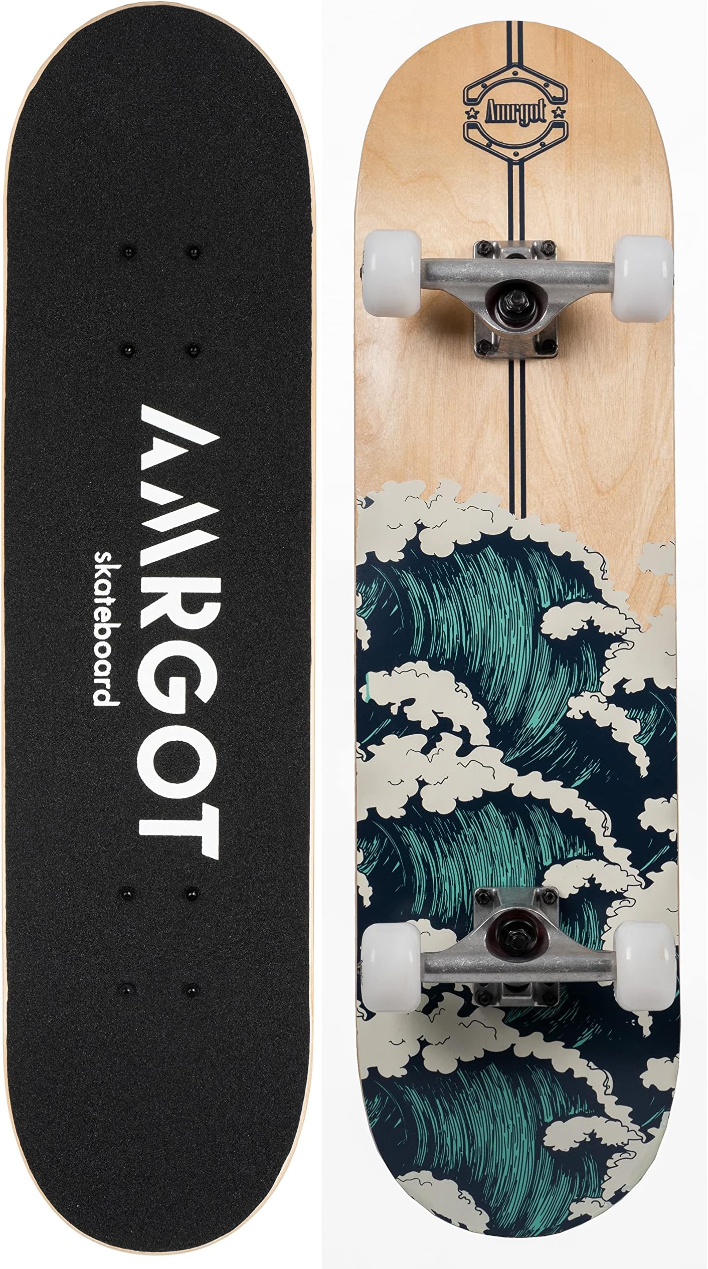 Skateboards for Beginners,31 * 8 inches Complete Skateboards for Kids,Boys,Girls and Adults,7 Layer Maple Wood,Double Kick Deck Concave Standard and Tricks Skateboard