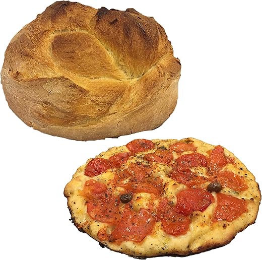 Puglia Package - Pugliese Bread 2 Packs of 500 g - Bari Focaccia 2 Packs of 350 g - Packed in ATM and Inserted in a Plastic Film for Food