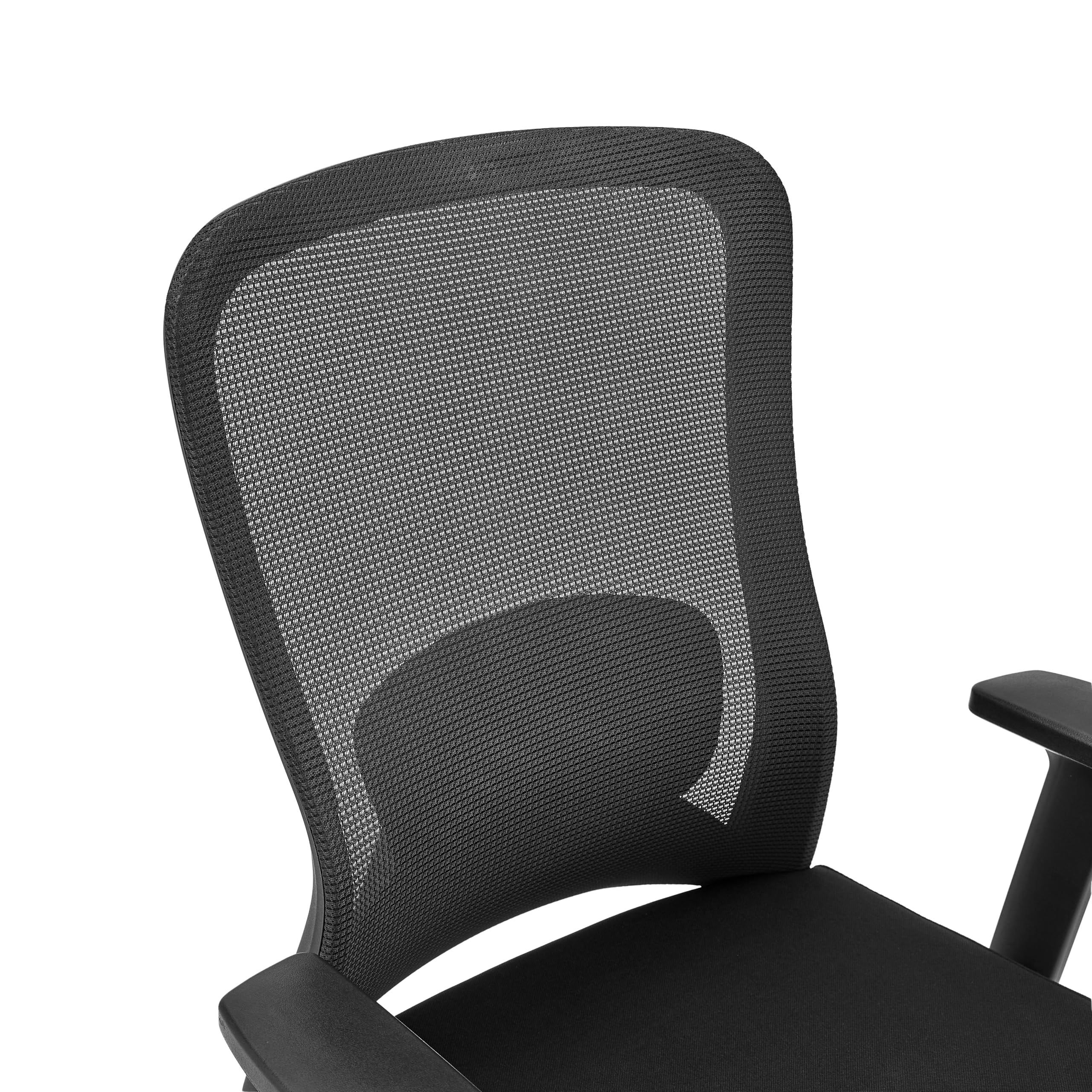 hjh OFFICE Top Work 44 - Silla de Trabajo ergonómica de Malla, Altura Ajustable, reposabrazos y reposapiés, Color Negro