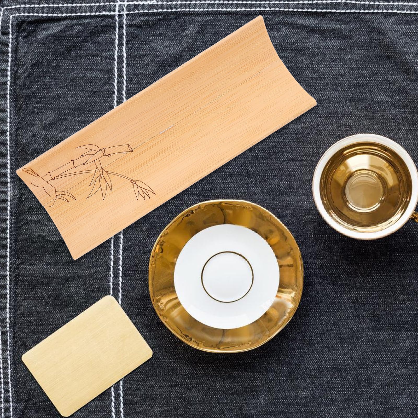 Amazon｜LALAFINA おしぼりトレイ 竹製 おしぼり置き 梅 蘭 竹 菊 竹製