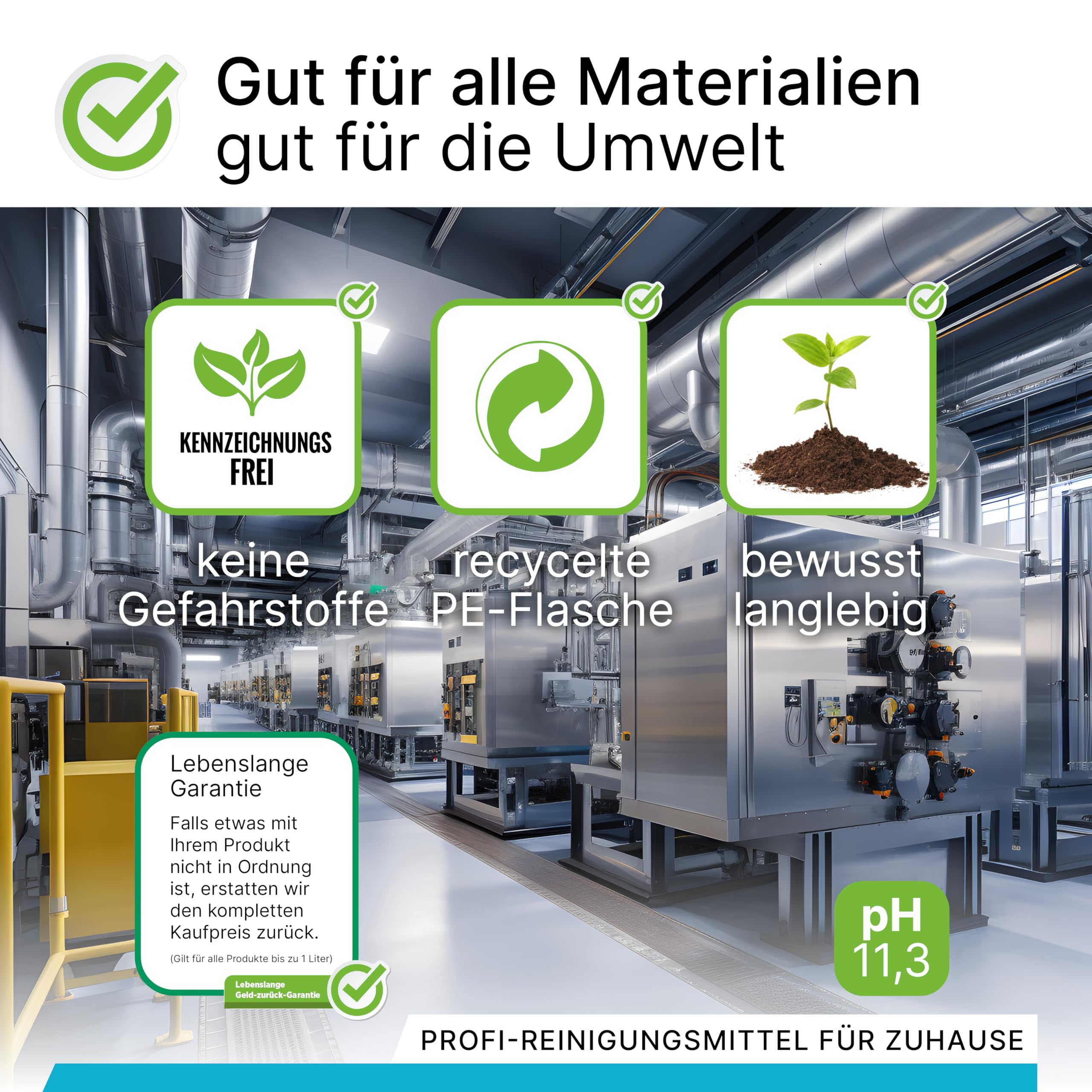 BiOHY Detergente industriale (Bottiglia da 500ml) | detergente per officina | contro grassi e oli | ideale per metallo, plastica, vetro, utensili senza schiuma e striatura (Industriereiniger)