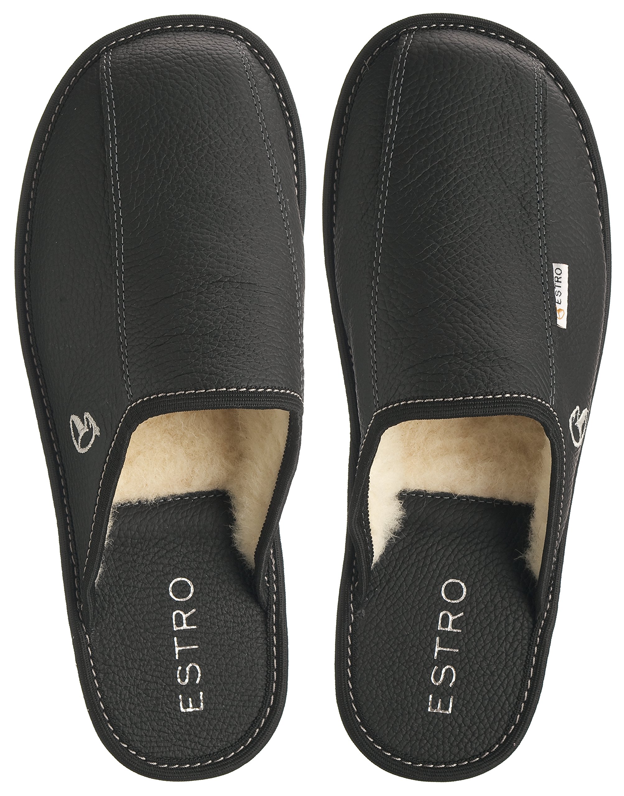 ESTRO Mens Slippers Men House Shoes Leather Home Mule Men's Slipper Memory Sole Frost