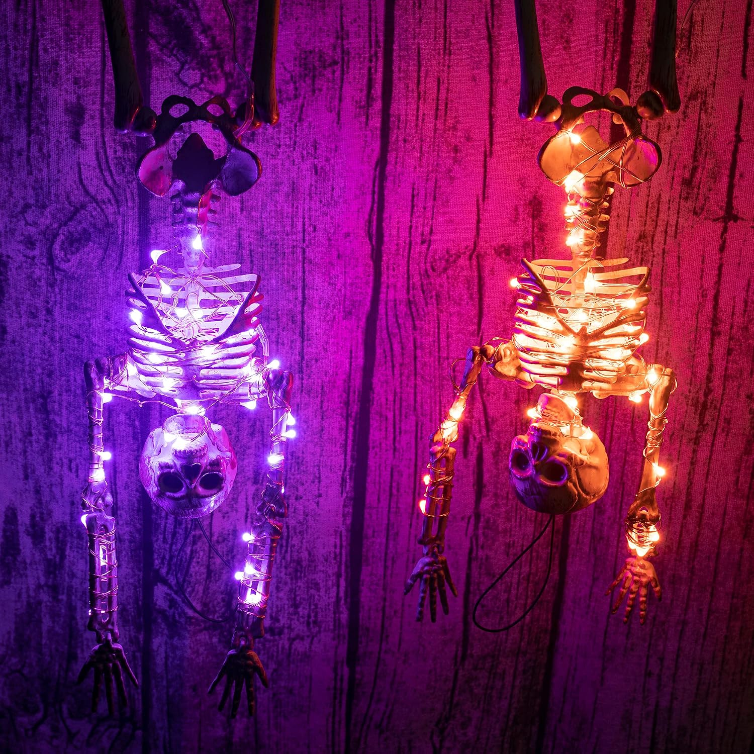 ITART Purple LED String Lights Battery Powered Set of 8 Mini Fairy Lights 20 LED 6ft Thin Wire Rope Lights for DIY Craft Mardi Gras Carnival Halloween Centerpiece Decoration image 4