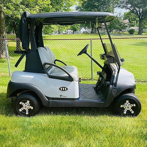 Miniatura 6 de Huskey Parts Company Carro de golf 8" Cubiertas de rueda Tapas de buje Cromo Negro EZGO Club Car Yamaha Llantas Stock