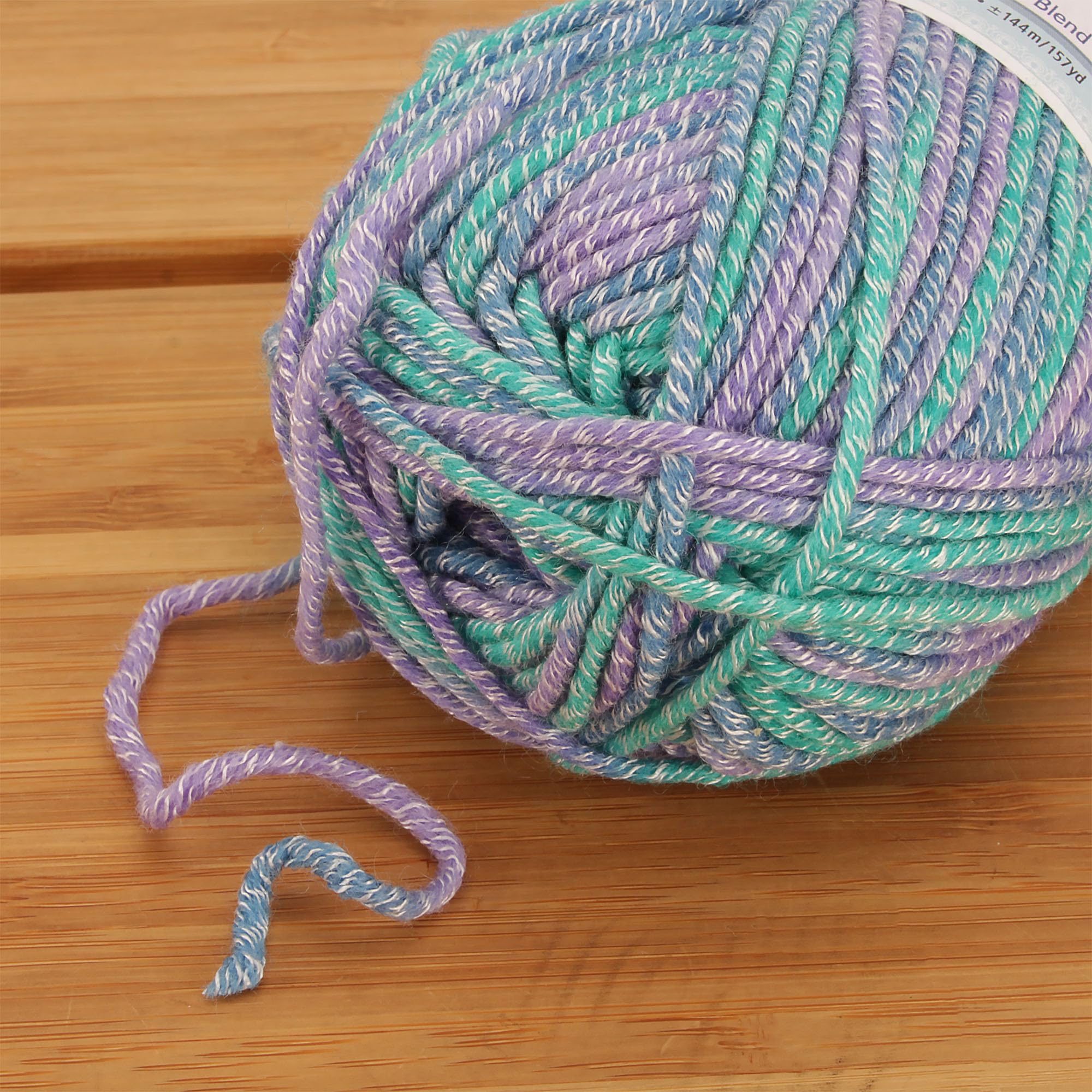 JubileeYarn - Filato misto lana di bambù, morbido e sottile, 100 g, 4 matassine