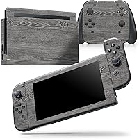 Vista 1 de Compatible solo con Nintendo Switch OLED Dock - Calcomanía protectora de vinilo extraíble resistente a los arañazos - Madera gris lisa V2