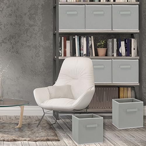 Miniatura 3 de Simple Houseware - Cesta en forma de cubo plegable de almacenamiento, paquete de 6