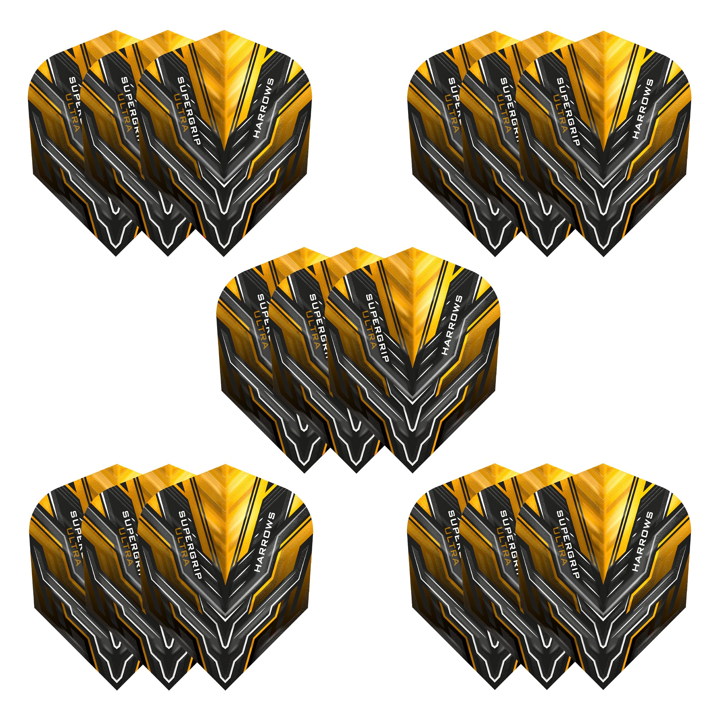 Harrows SUPERGRIP ULTRA FLIGHTS| Set of x5 Premium Extra Strong Dart Flight Bag (15 Flights)