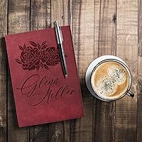 Vista 4 de Personal Leather Journal Notebooks 12 Design, 9 Color - Black Journal for Women, Men - Custom Notebook to Write in - Diary for Girls, Women