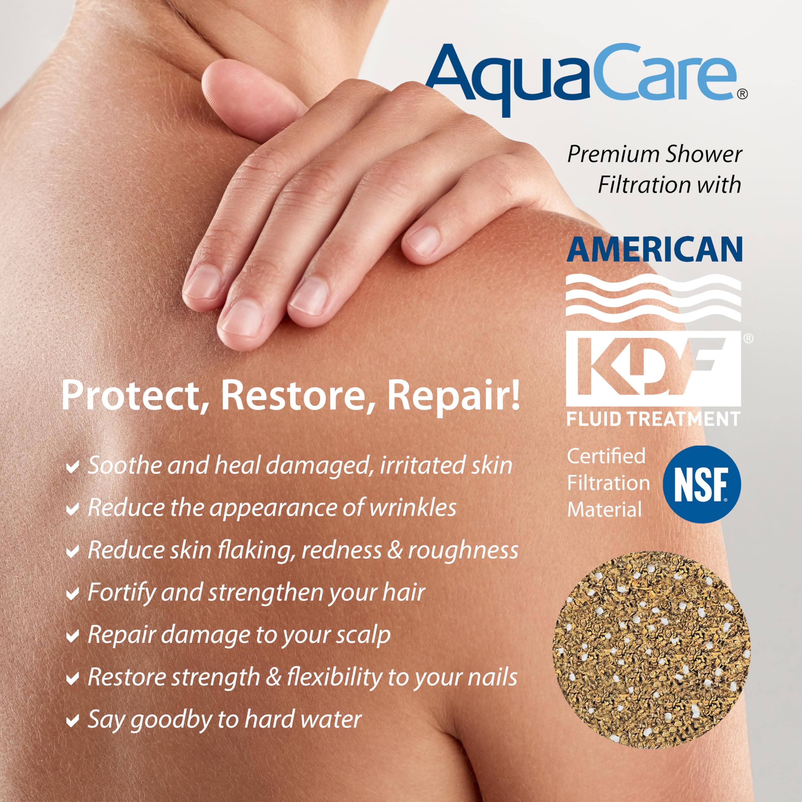 AquaCare Double pommeau de douche haute pression 6 voies avec filtre intégré et lavage puissant – Nettoie la baignoire, le carrelage et les animaux domestiques Élimine le chlore, le plomb et les