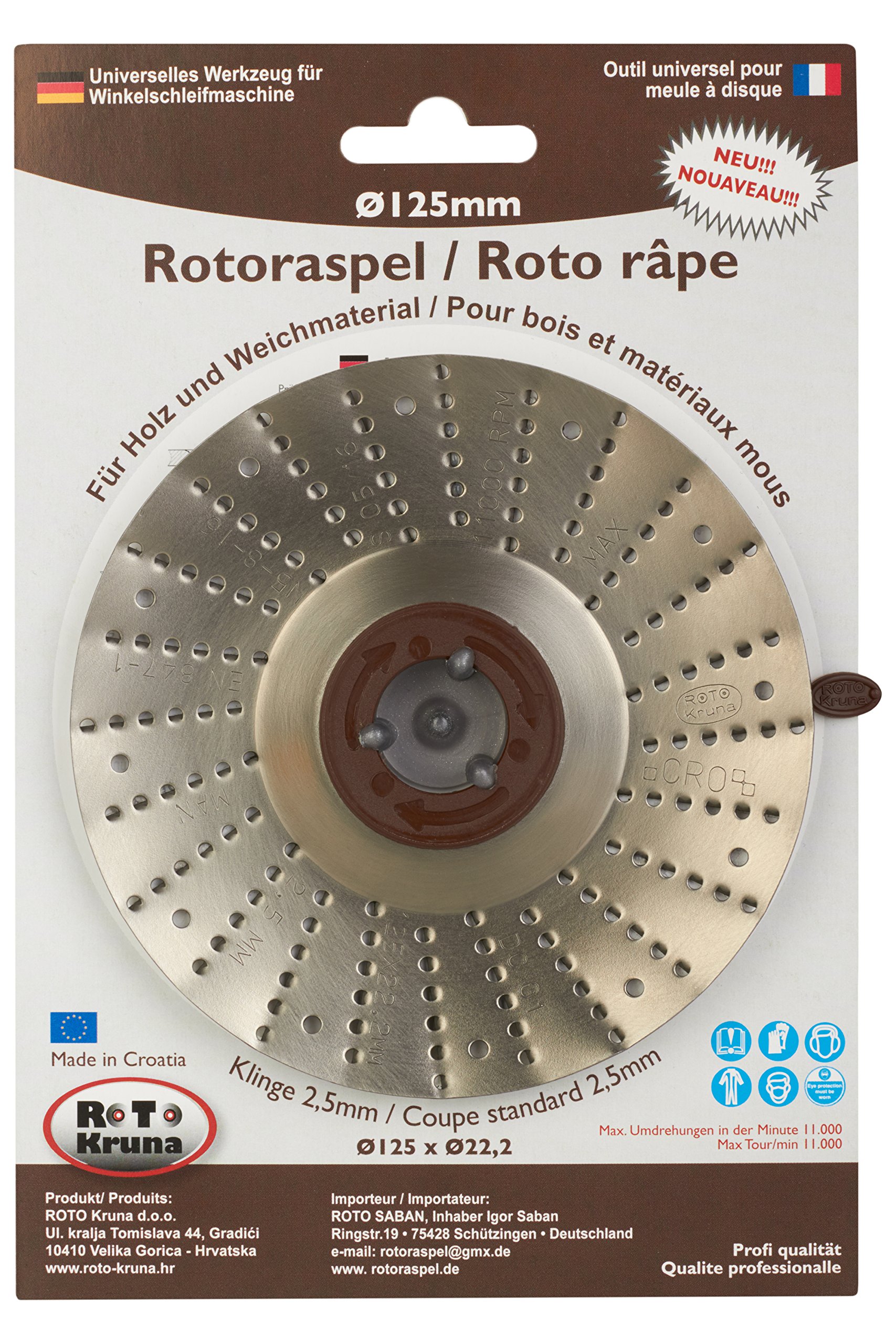 Roto 3859891745067 - Disco de lija (125 mm), color marrón