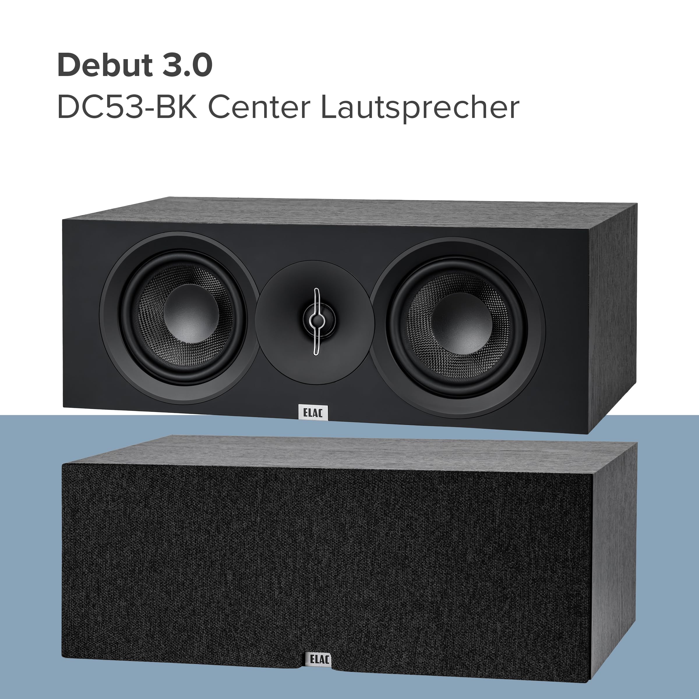 ELAC Debut C5.3 Center-Lautsprecher – Ideal für die Musikwiedergabe über Ihre Stereoanlage als Teil eines 5.1 Surround-Systems, legendärer Klang, edles Design – Lautsprecher passiv