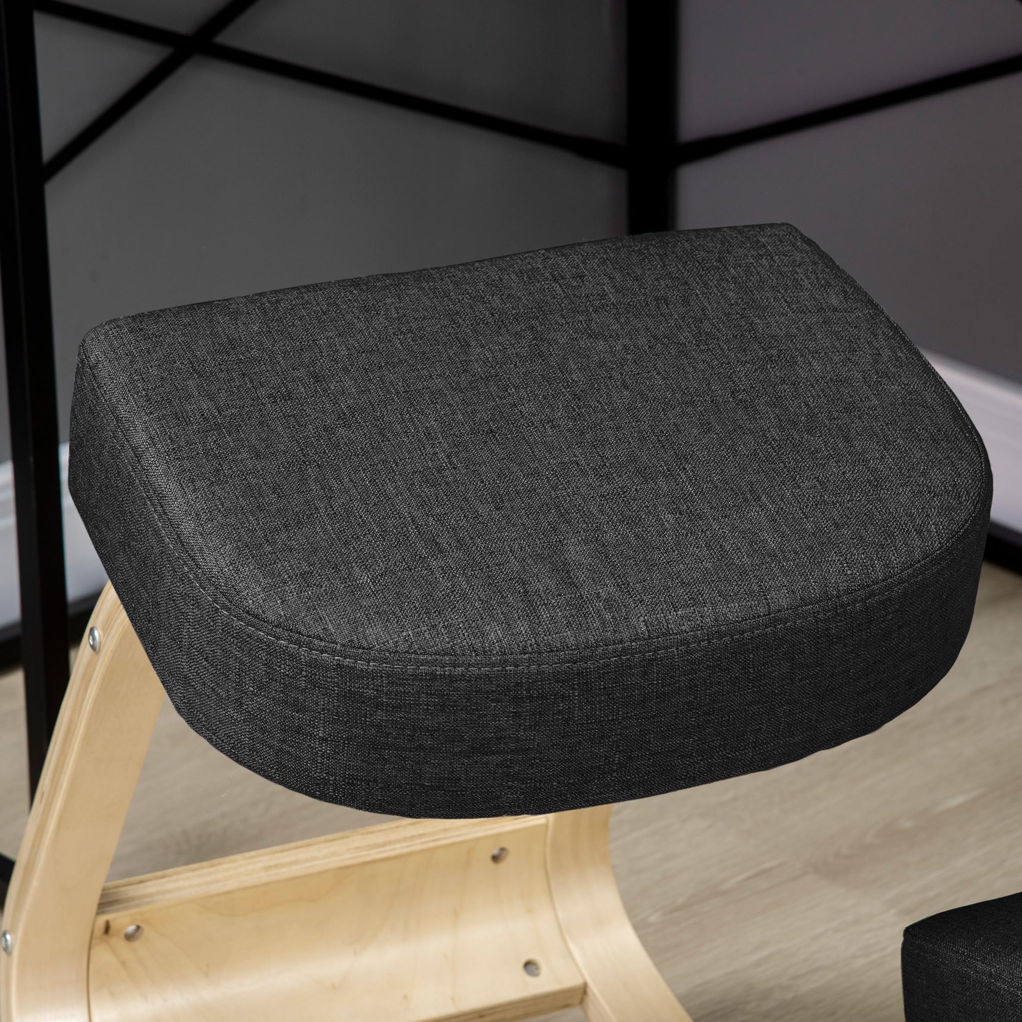 Vinsetto Ergonomischer Kniestuhl, Kniehocker Gesundheitsstuhl für Zuhause, Büro, Meditation, zur Verbesserung der Rückenschmerzen Nackenschmerzen Lindern & Körperhaltung Schwarz