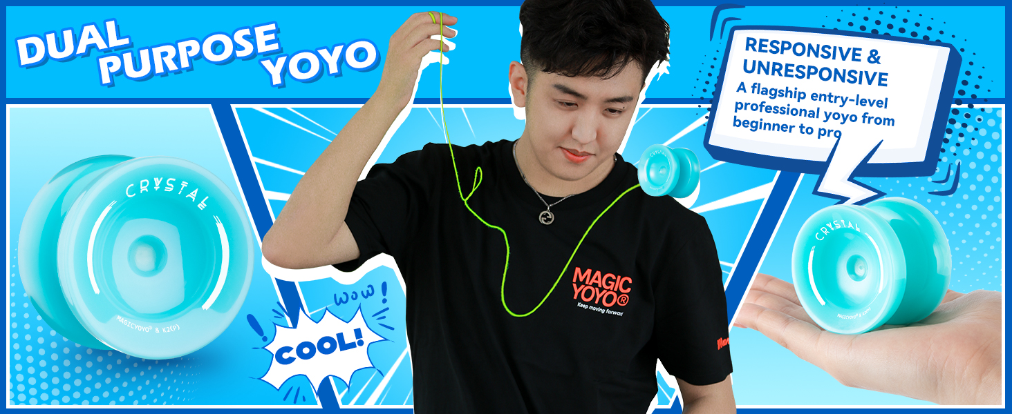 MAGICYOYO K2 Yoyo réactif pour enfants, Yoyo professionnel pour débutant, Yo-yo à double usage avec roulement de rechange non réactif pour