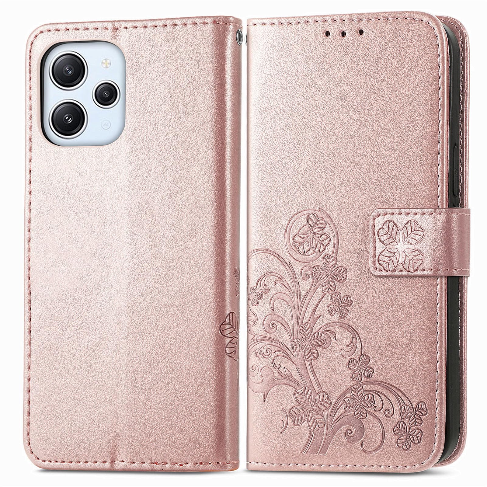 HAOYE Leather Folio Cover per Xiaomi Redmi 12C / Redmi 11A, PU Premium