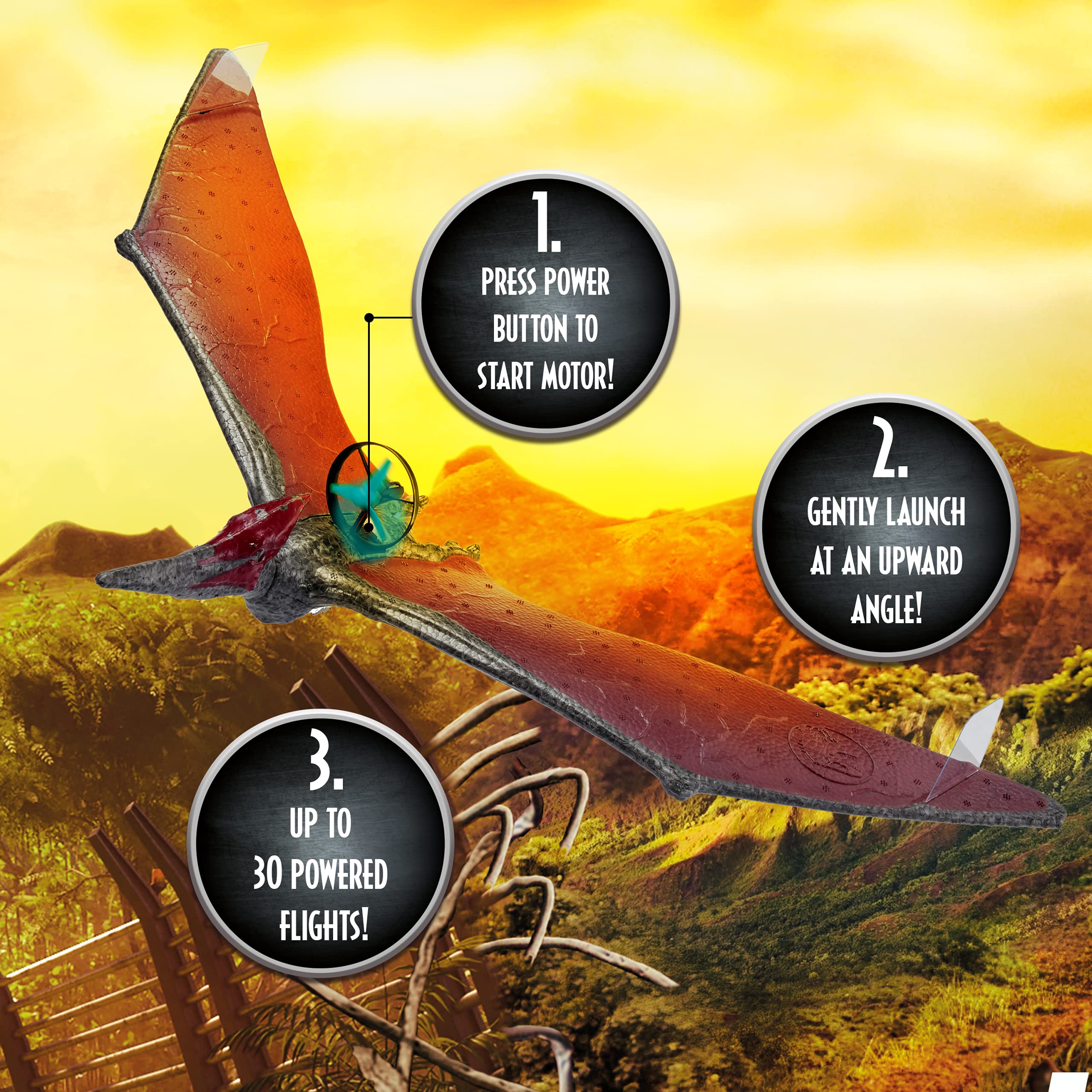 Jurassic World Toys Power Flight Dino Pteranodon Flying Dinosaur Toy