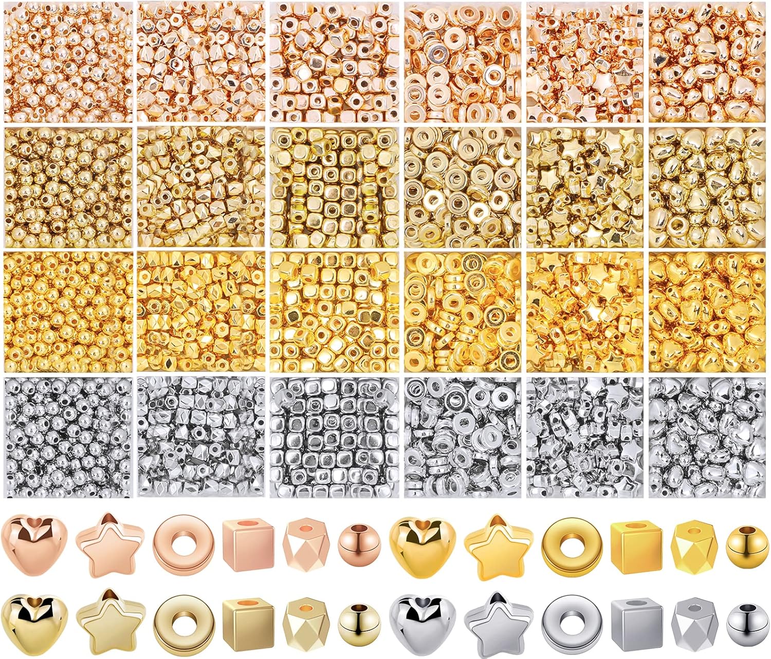 Modacraft 4000 PCS Spacer Beads for Jewelry Making, 24