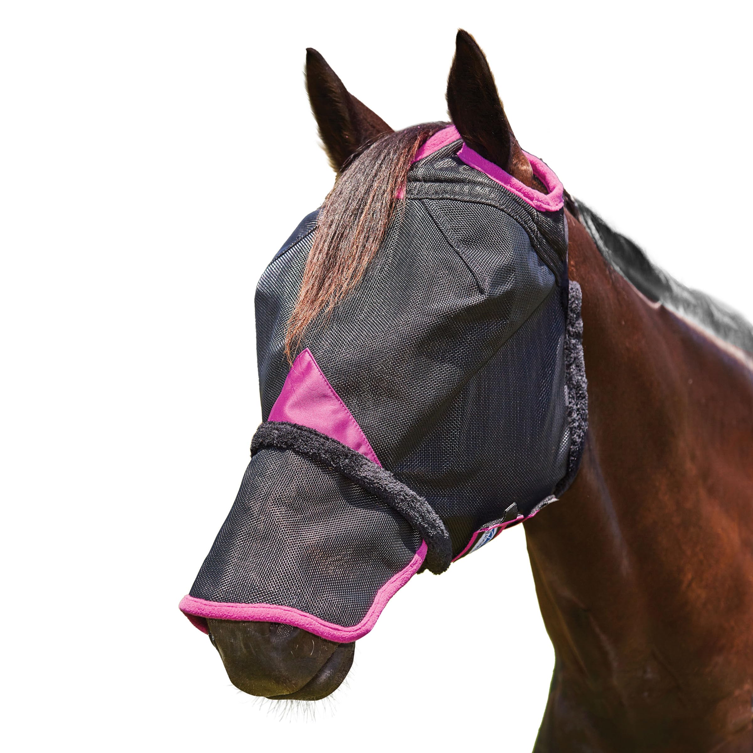 WeatherBeeta ComFiTec Deluxe Durable Mesh Mask with Nose, Black/Purple, Full