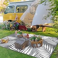 Vista 3 de GENIMO Outdoor Rug 8' x 10' Waterproof for Patios Clearance, Reversible Plastic Straw Camping Rug Carpet, Large Area Rugs Mats for RV, Picnic