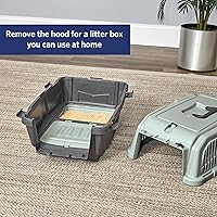 Vista 8 de Midwest Homes for Pets Skudo - Transportador de plástico para gatos de 24 pulgadas con bandeja de arena integrada
