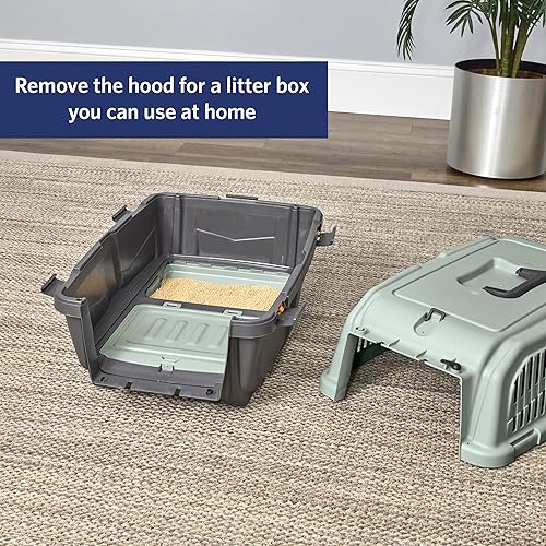 Miniatura 8 de Midwest Homes for Pets Skudo - Transportador de plástico para gatos de 24 pulgadas con bandeja de arena integrada