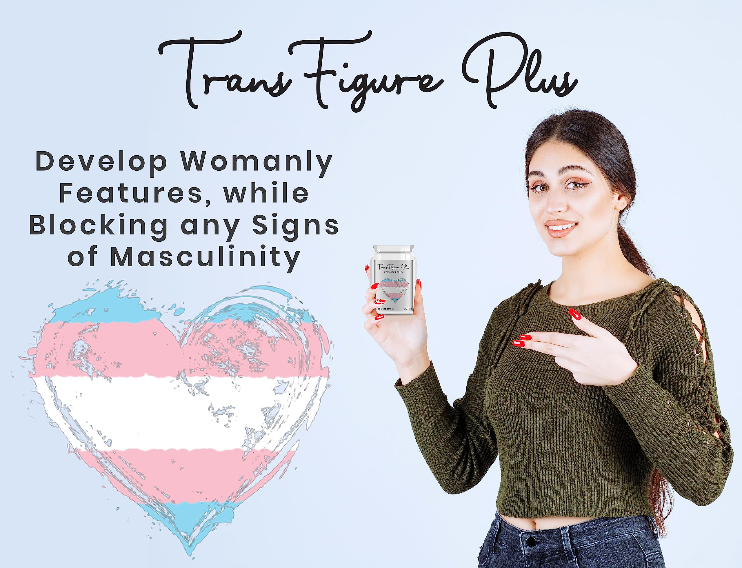 TRANSFIGURE HORMONE FEMINIZING PILLS, PUERARIA SEX CHANGE, LADYBOY, MTF (30 PILLS)