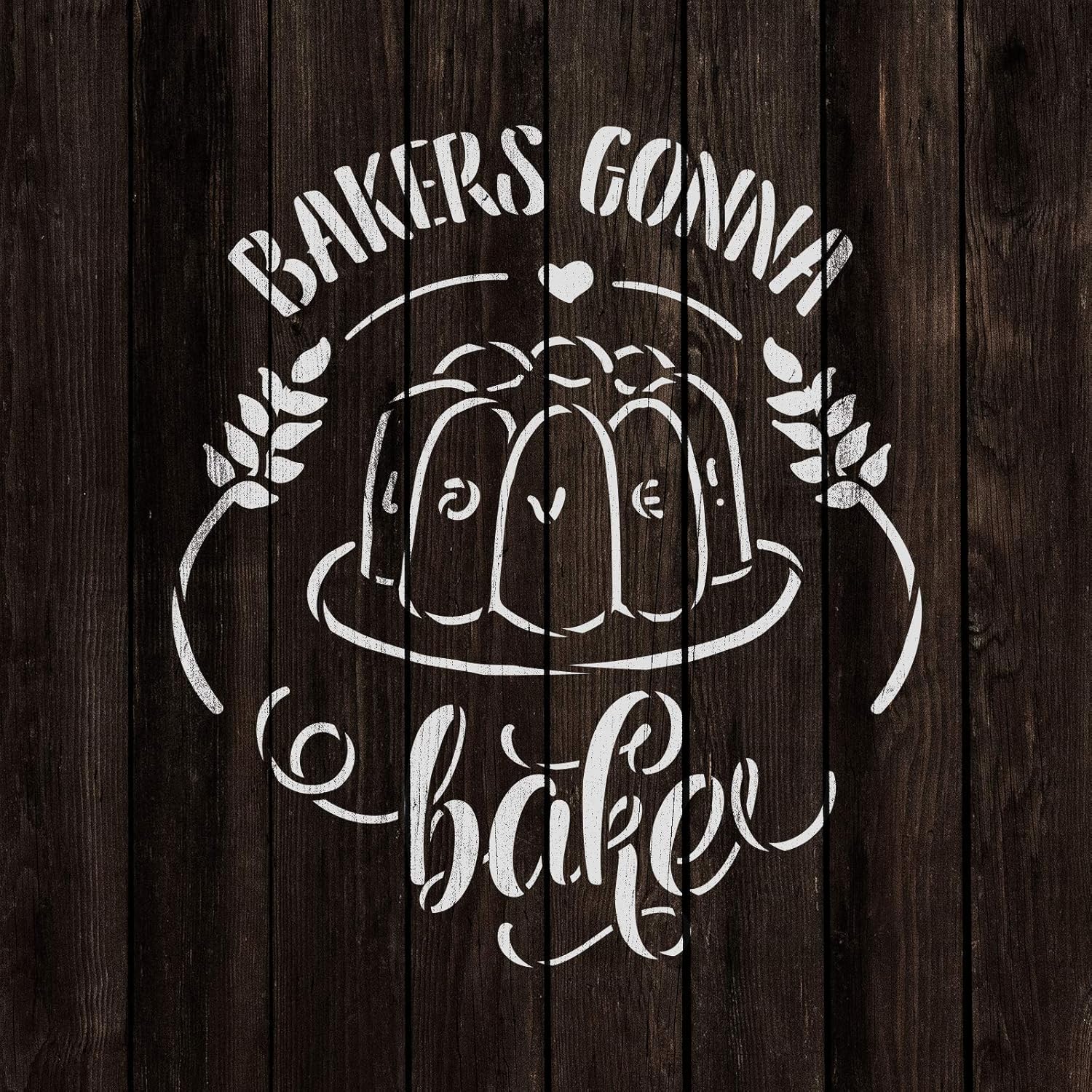 Bakers Gonna Bake Cake Love Stencil - Transform Your Dining Area with Gastronomic Art, Bakers Stencil, Bakeart Stencils