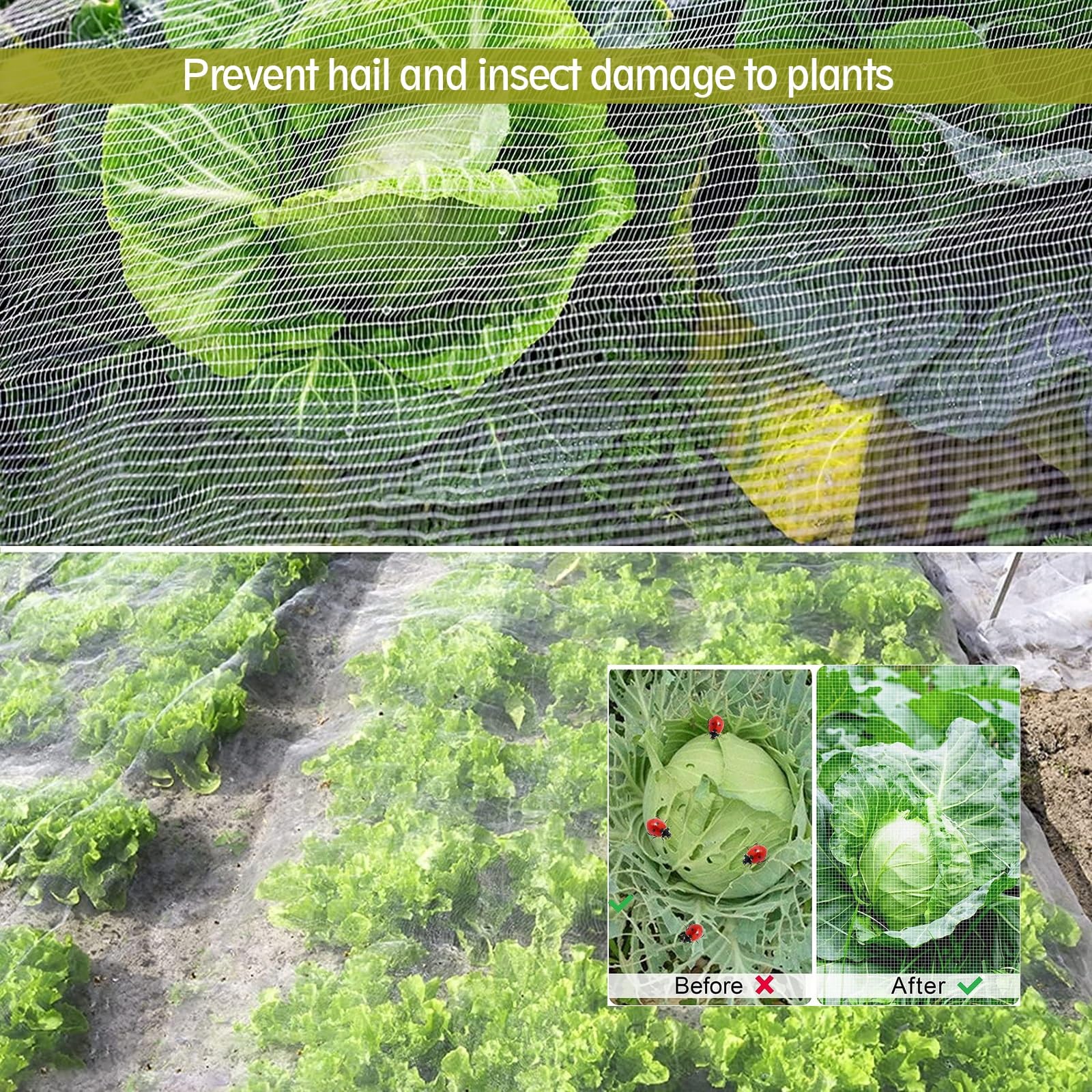 Orchard - Red antigranizo, malla de protección contra el granizo para verduras, frutas, flores y cultivos, 4 x 10 m, red a prueba de granizo para camas de jardín elevadas y protectores de plantas