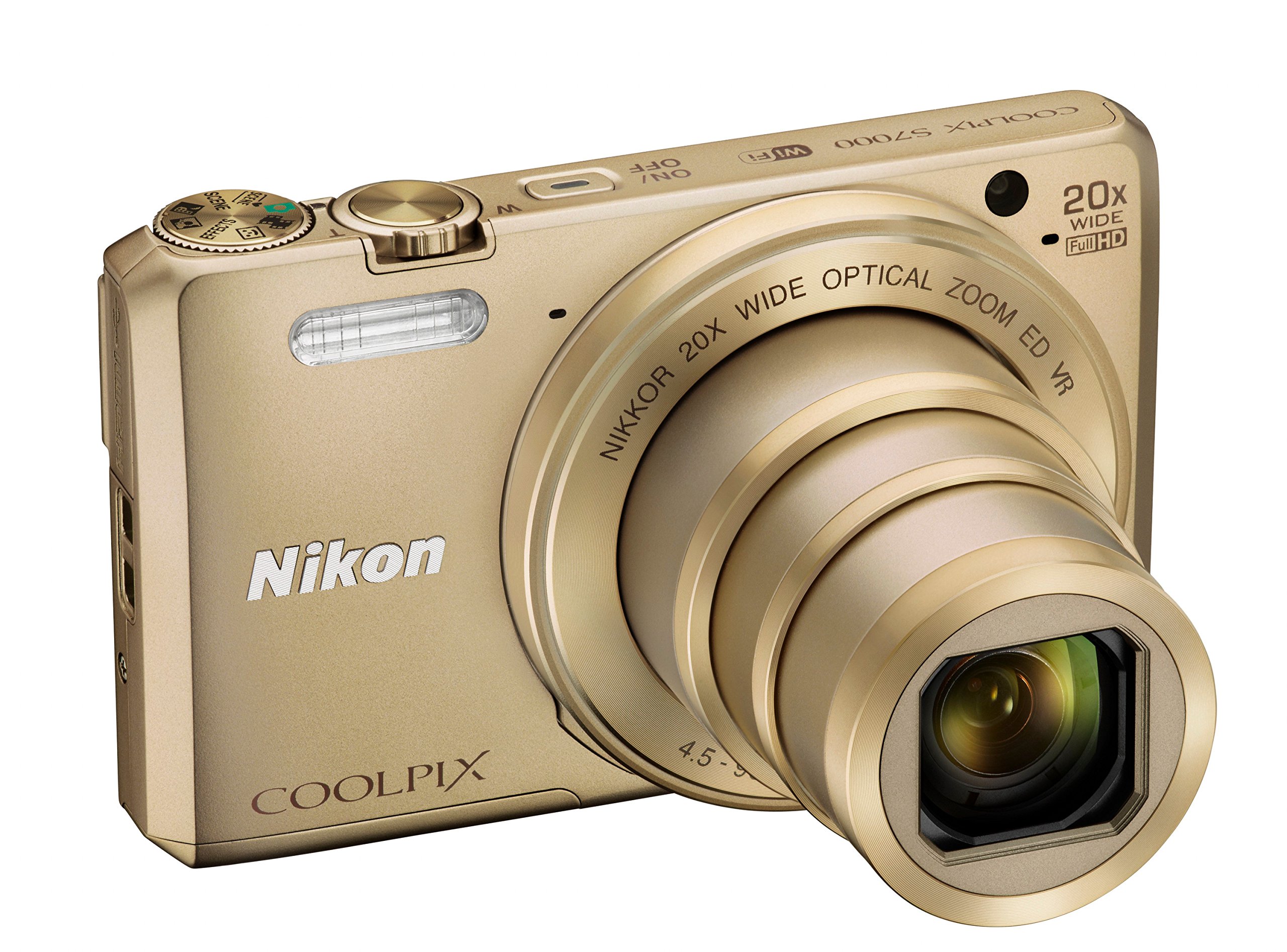 Nikon COOLPIX S7000 Compact Digital Camera - Gold (16.0 MP, CMOS
