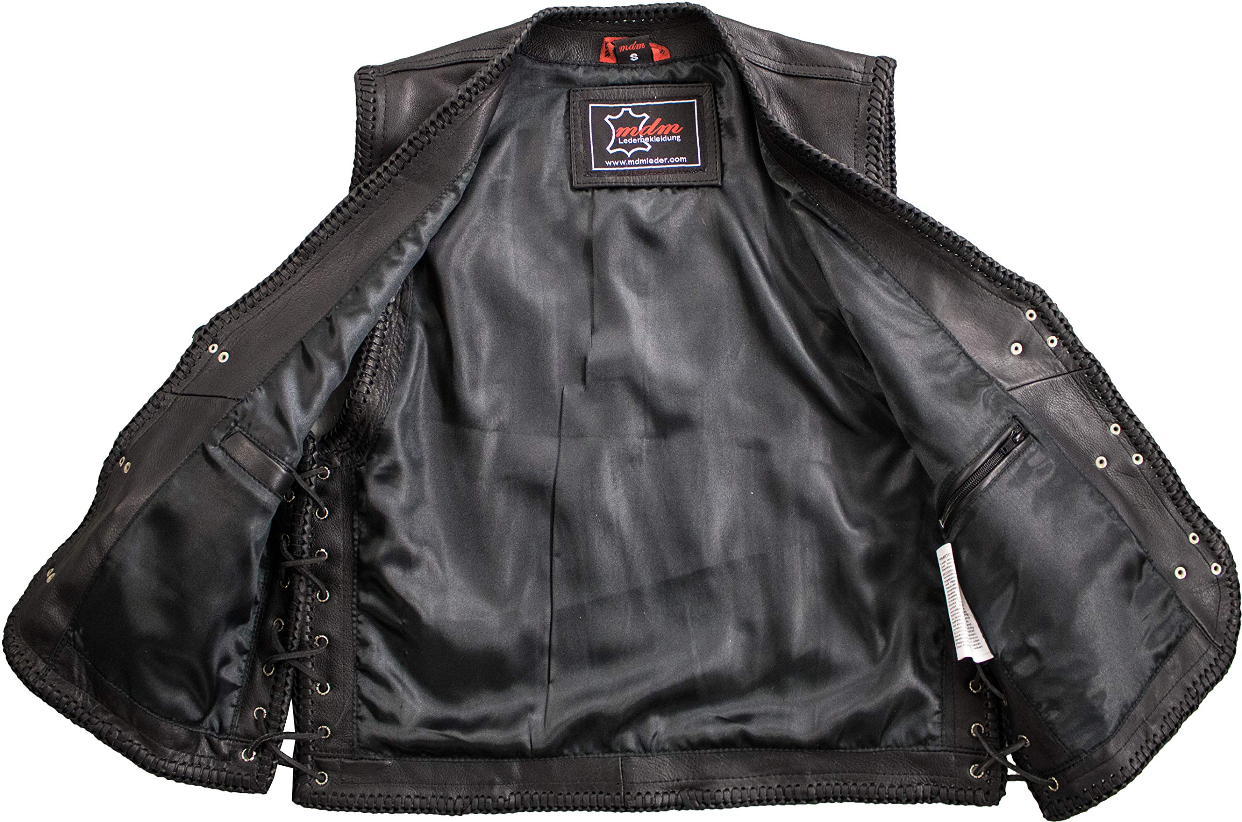MDM Herren Lederweste, Bikerweste, Lederkutte, Rindleder, Clubweste,