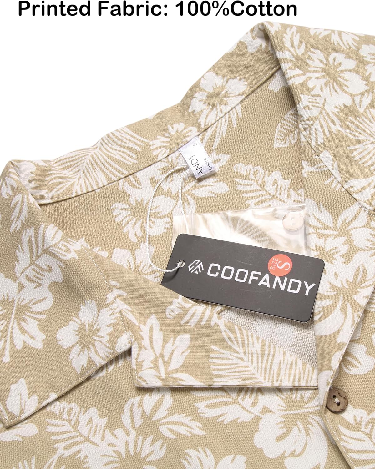 COOFANDY Men Floral Cotton Shirts Front Pocket Short Sleeve Casual Summer Shirts - Image 5