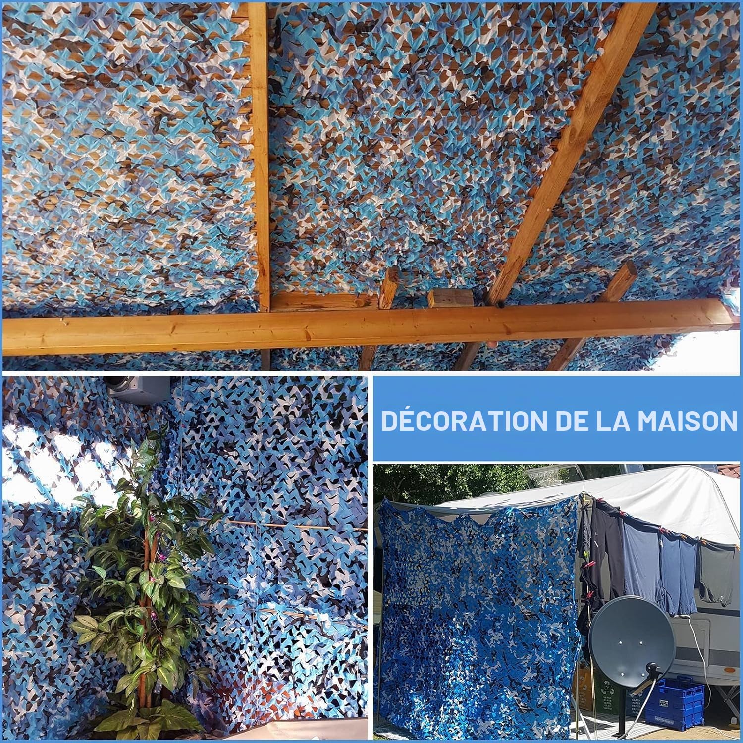 NEWFUN Filet de Camouflage Militaire, 5 x 4 M, Filet de Camouflage pour la Chasse, Le Camping, Les Forêts, Les Jardins et Autres Scènes, Filet de Camouflage Militaire