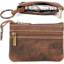 Coin Purse for Men,Coin Pouch for Men,Genuine Leather Mens Tray Purses Coin Purse Cash Change Wallet Key Holder Money Pouch Brown