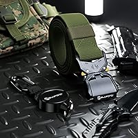 Vista 6 de BLUPOND Cinturón táctico con hebilla de liberación rápida, equipo EDC, cinturón ajustable para armas militares, senderismo, aparejador, transporte