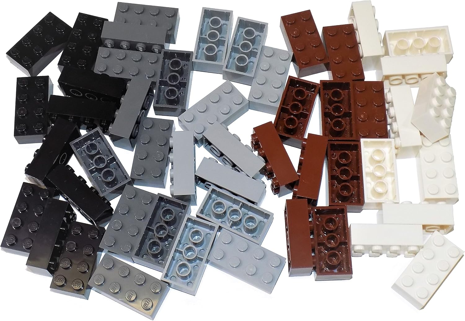 LEGO Parts and parts: Assortment of Bricks 2x4 (Black, Dark Grey, Light ...