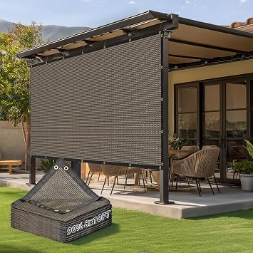 Kesfitt 90% Shade Cloth 8x10 FT, Brown for Patio, Pergola & Outdoor Shade