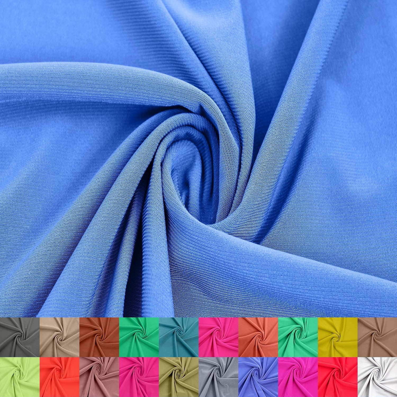 Solid ITY Jersey Knit Poly Spandex 2-Way Stretch Fabric, 200 GSM Apparel Fabric, DIY Projects