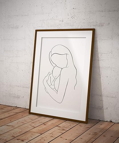 Miniatura 3 de Mother and Infant Child Nursery Wall Art  11x14 UNFRAMED Black and White Minimalist Nordic Print  Mama and Baby Modern Scandinavian Home Decor