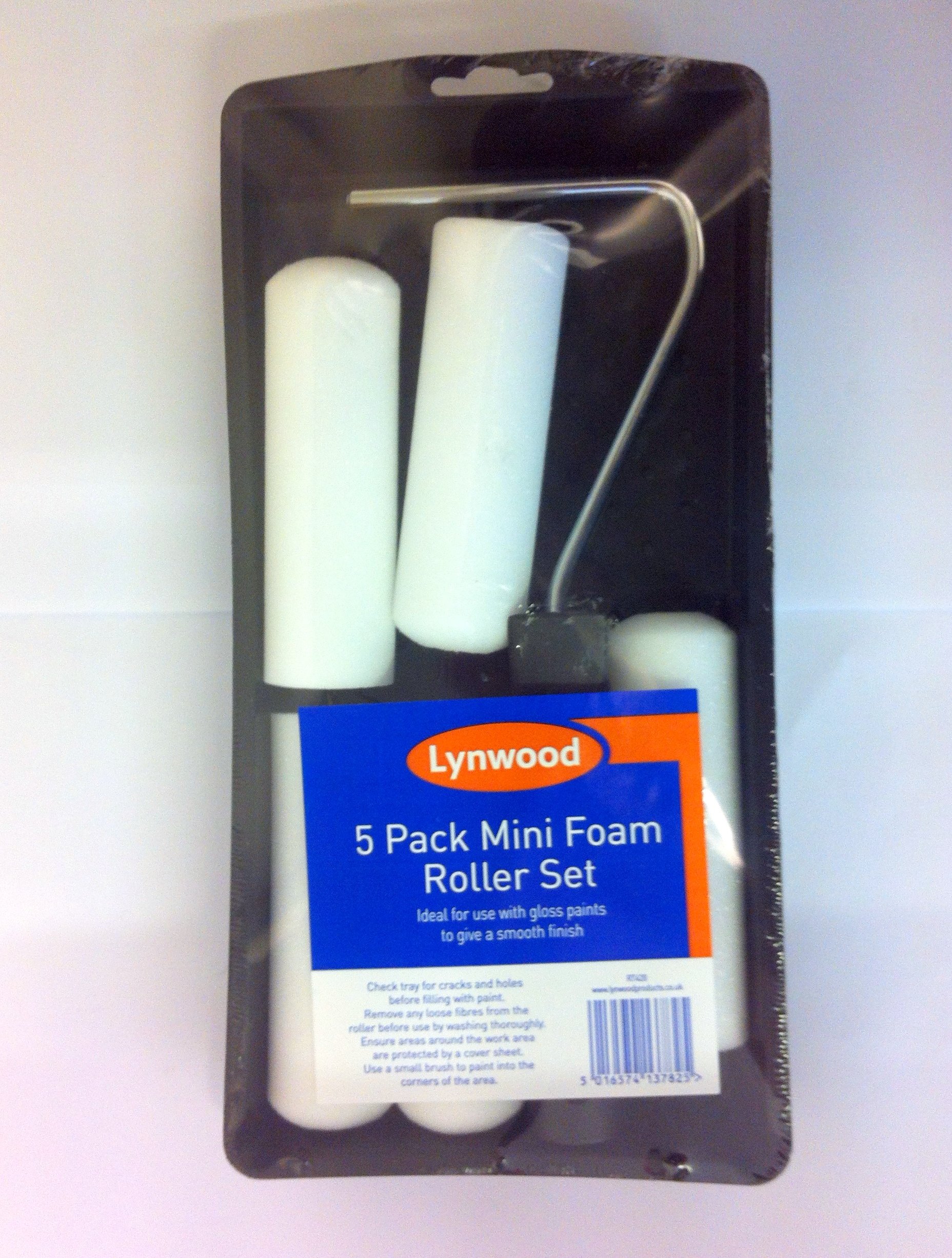 MINI ROLLER AND TRAY + 5 SMOOTH FOAM APPLICATORS GLOSS PAINT PAINTING DECORATING